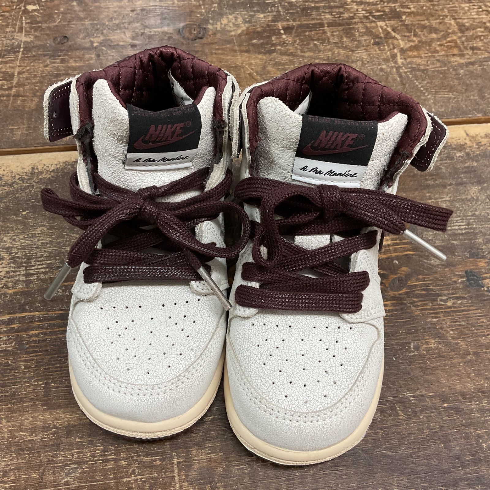 NIKE AIR JORDAN 1 HI OG SP TD A Ma Maniere sail|burgundy crush do 7098-100 ナイキ ジョーダン レトロ ハイ ア マ マニエール トドラー K 0201-005 273