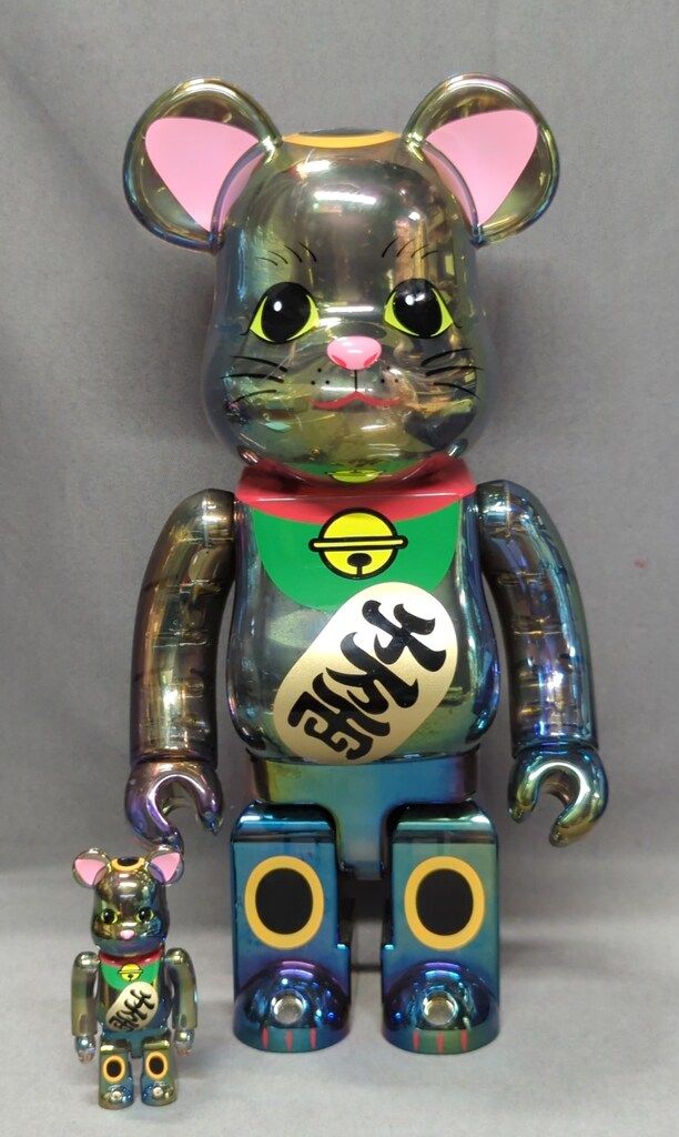MEDICOMTOY BE RBRICK 招き猫ベアブリック黒透明メッキ -400% 100 400%