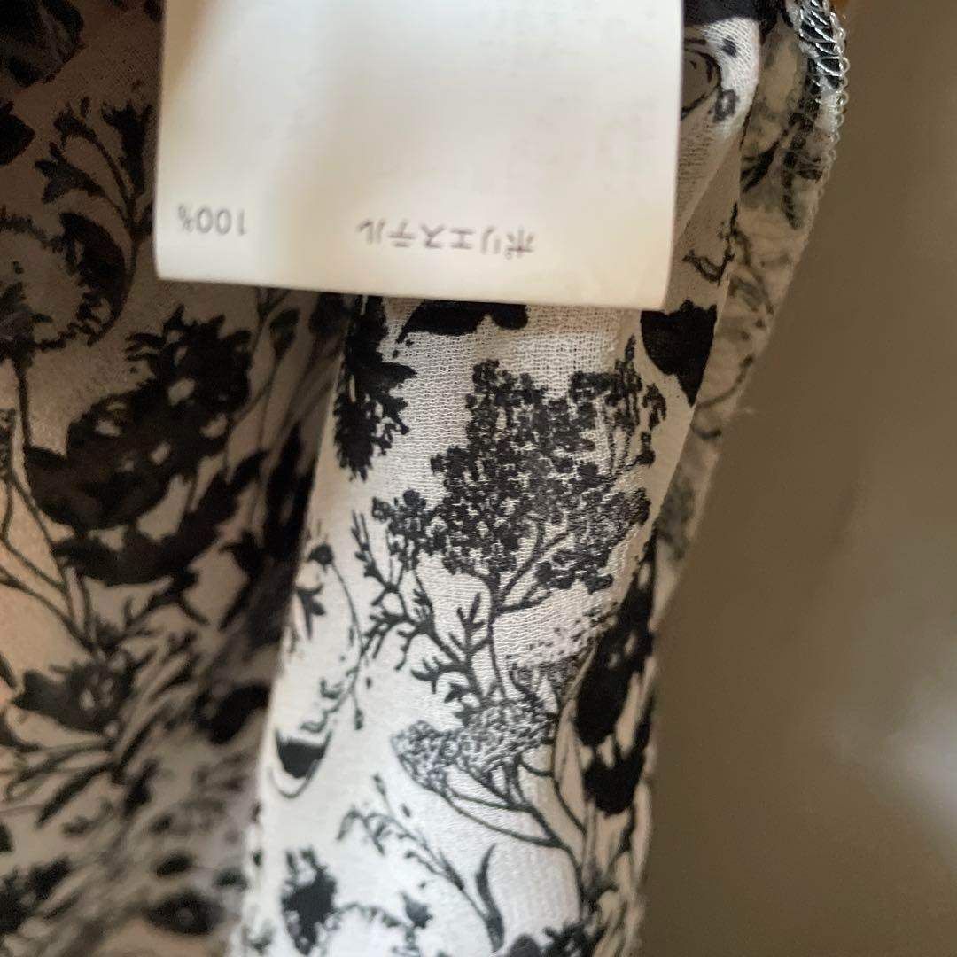  アナイ ANAYI フリル シフォン 花柄 総柄 ブラウス シャツ 半袖 お呼ばれ デート オフィスカジュアル 食事会 五分袖 七分袖 シャツ ブラウス