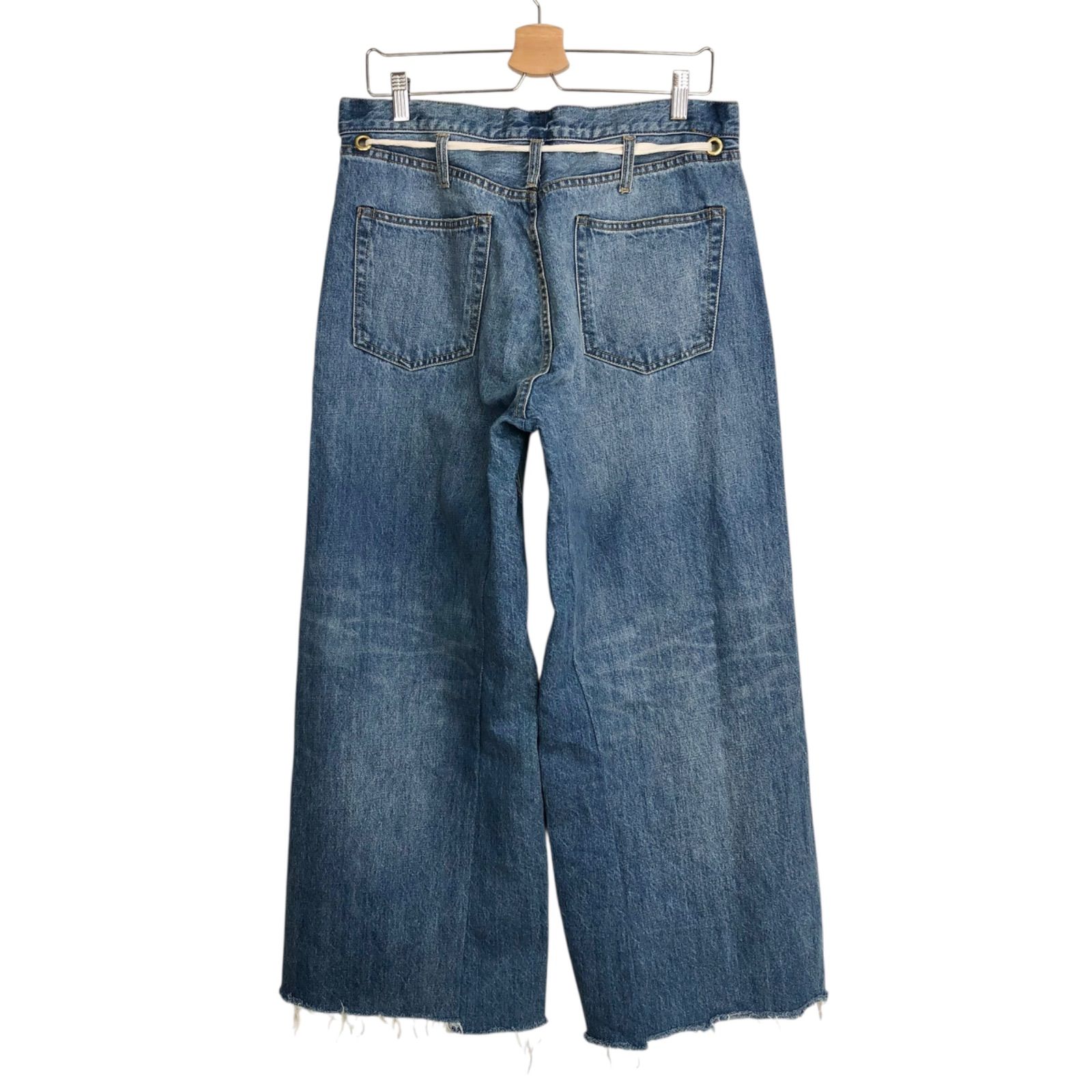 Bonum ドロストワイドイージーデニムパンツ ライトブルー 青 ボナム ワイド イージー ハイウエスト