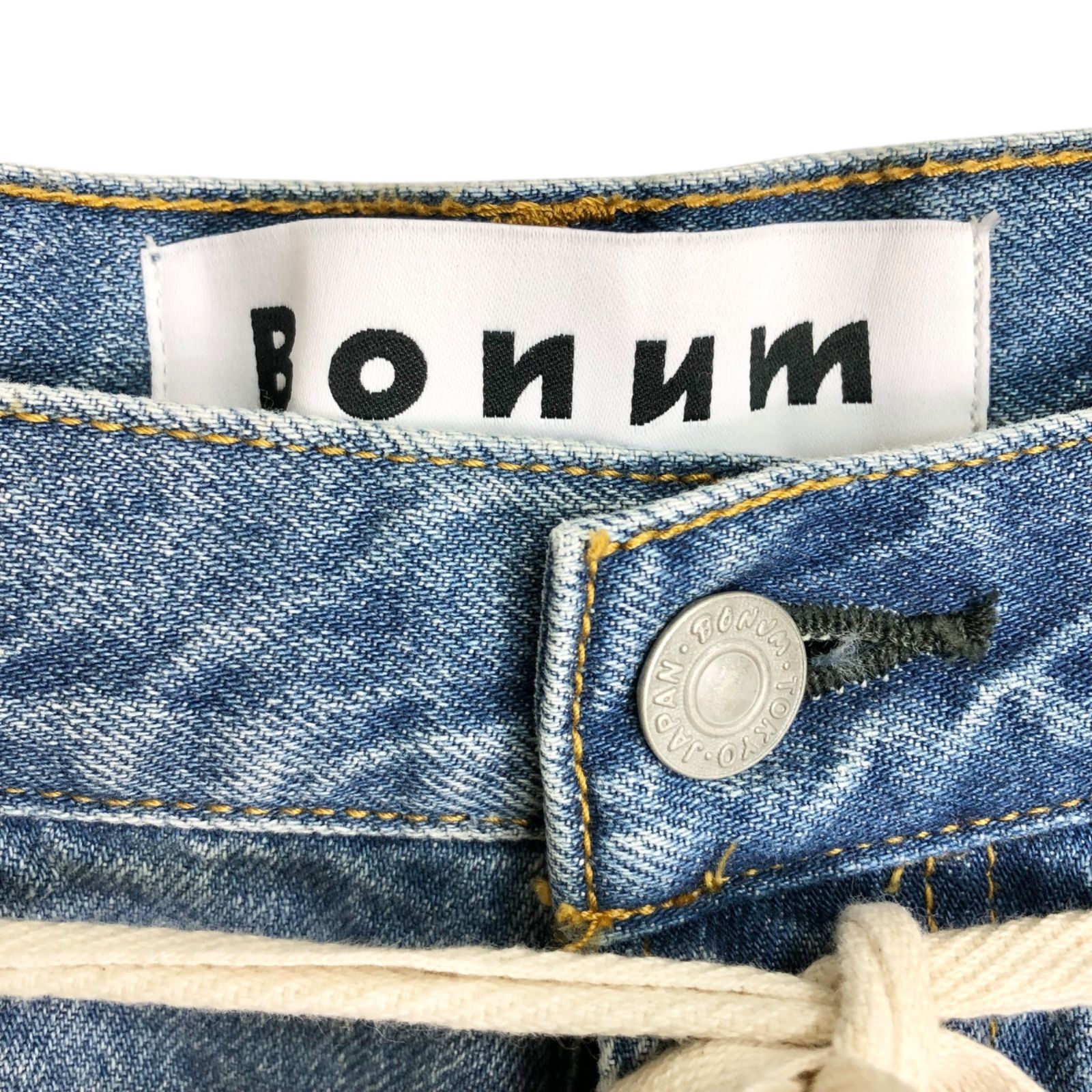 ドロストワイドイージーデニムパンツ ライトブルー