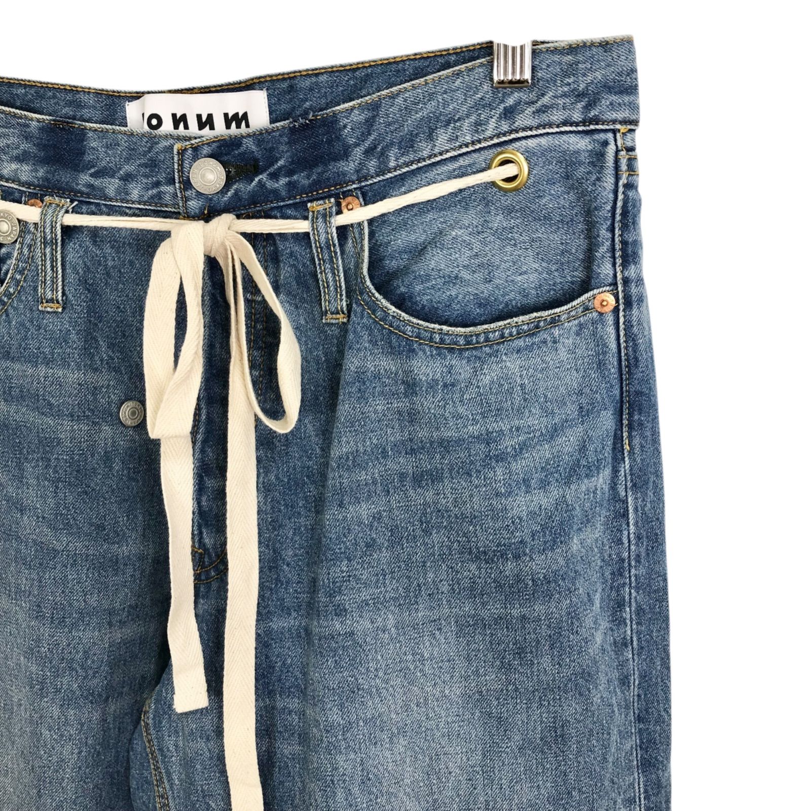 Bonum ドロストワイドイージーデニムパンツ ライトブルー 青 ボナム ワイド イージー ハイウエスト DECORATOM_COM_BR