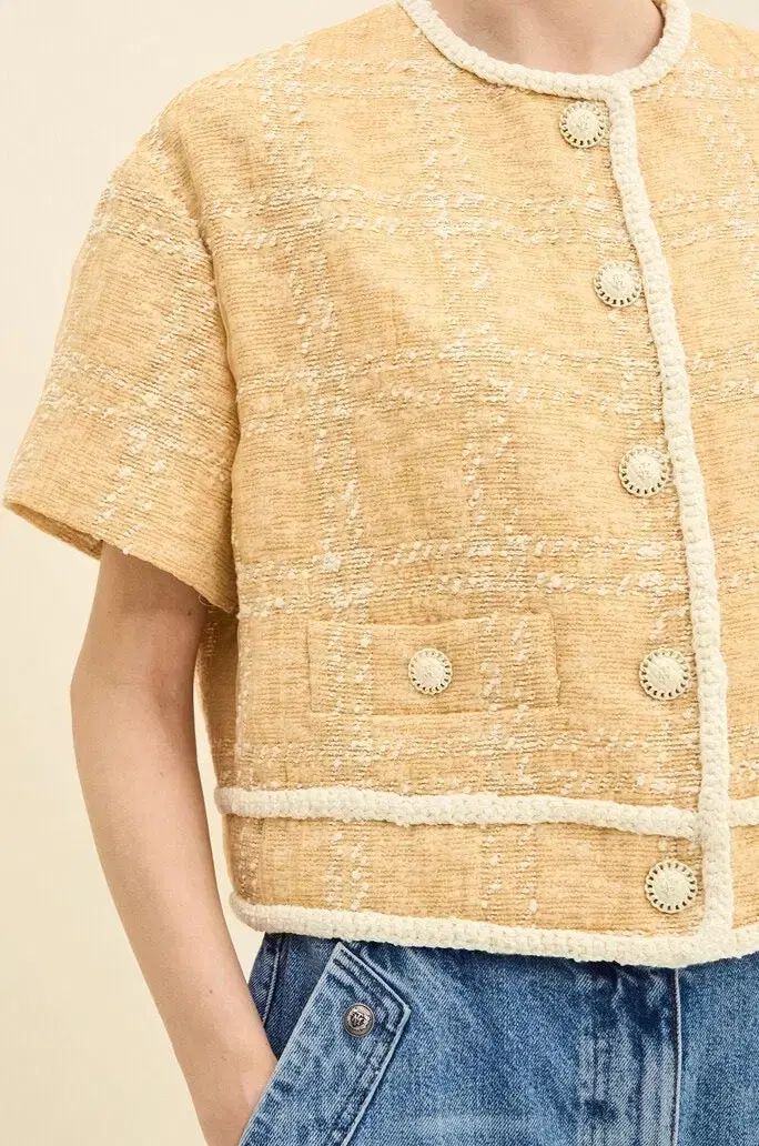 The HANDSOME TIME イェロー ツイード 半袖 ジャケット GULLKHAN_COM