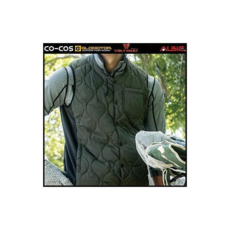 コーコス ボルトヒート G8079 クルーネック 電熱ベスト バッテリーセット 防寒 保温 背裏アルミプリント 冷えやすい手先まで温める 29アーミー ３L NEXPOTALLINN_EU