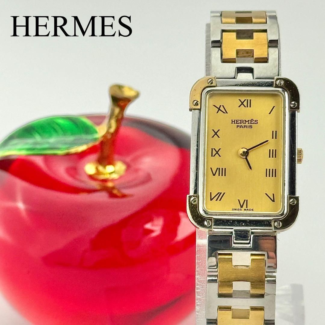 エルメス クロアジュール Hベルト 新品電池 レディース 腕時計 110