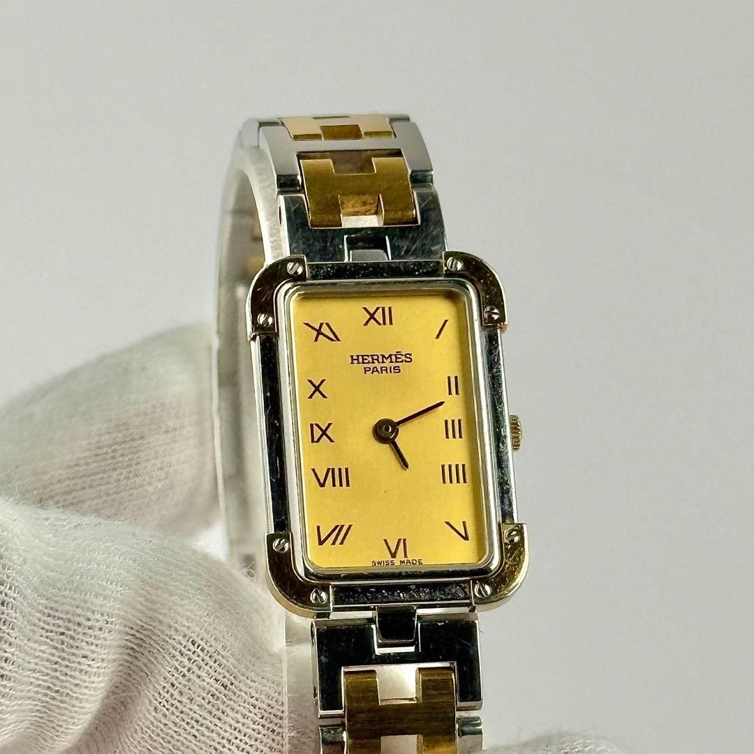 エルメス クロアジュール Hベルト 新品電池 レディース 腕時計 110