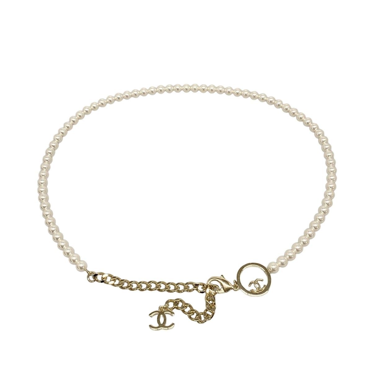 CHANEL シャネル ベルト ココマーク アイボリー×ゴールド