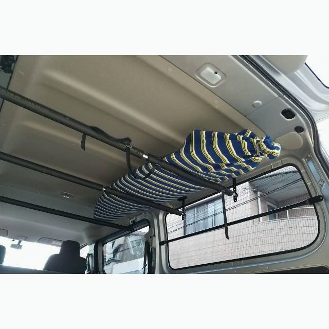 送料無料 NKC NV350キャラバン GX DX|EX 凸スライドバー1本 追加用 3本目 延長ステー パッド付 サイドバーなしタイプ 車内キャリア ルーフインナーバー 日本製