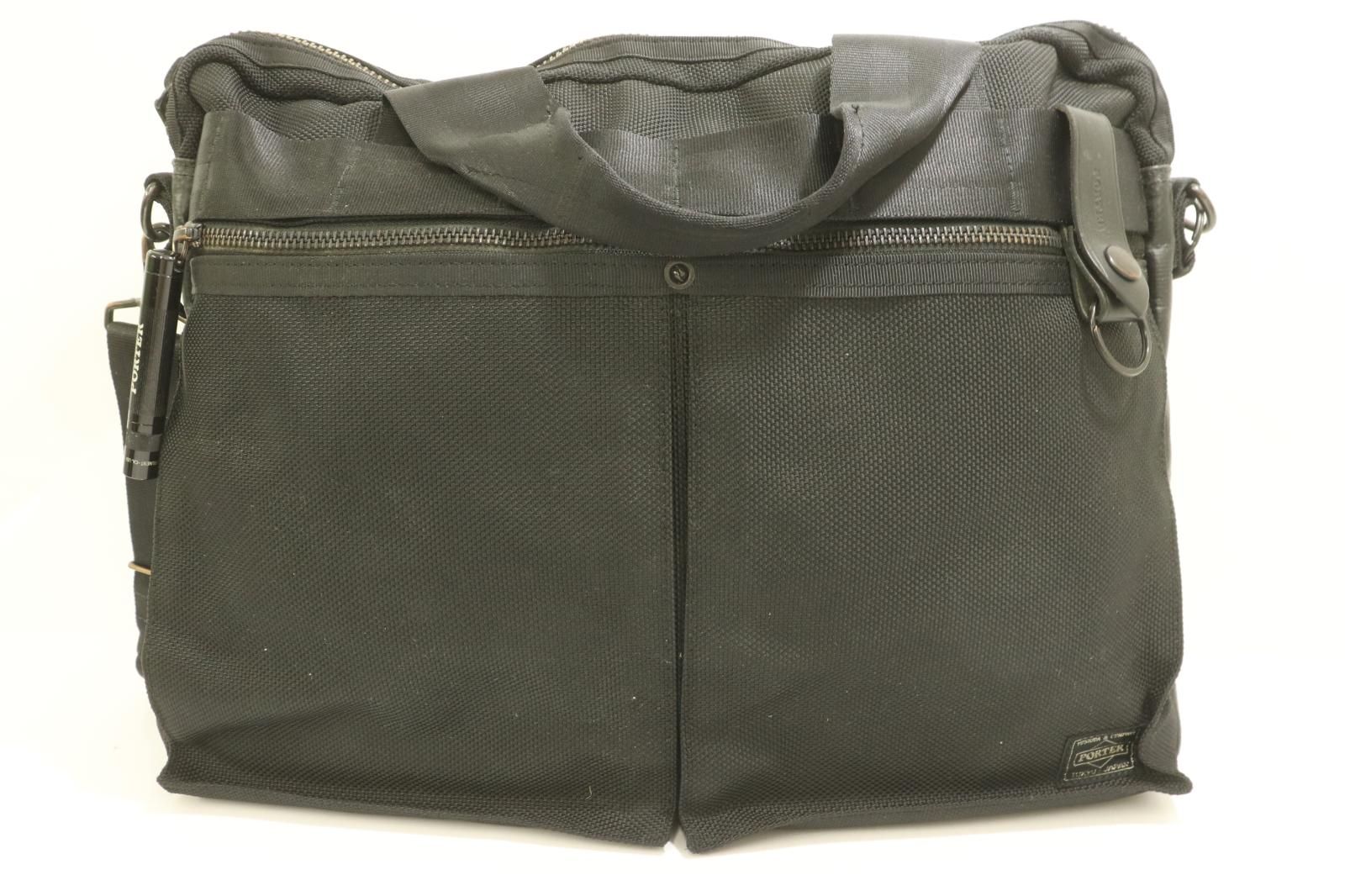 PORTER メンズビジネスバッグ -- HEAT 2WAY BRIEFCASE PORTER -- 黒 ブラック ロゴ