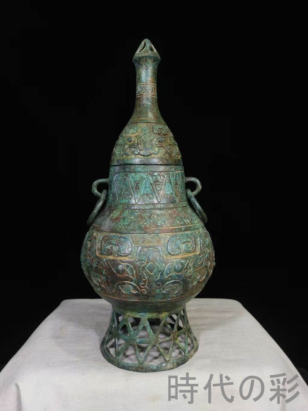 召卣　青銅器　鳳象文尊　古美術　中国骨董　アンティーク　饕餮文　酒器 召卣 青銅器 鳳象文尊 古美術 中国骨董 アンティーク 饕餮文 酒器