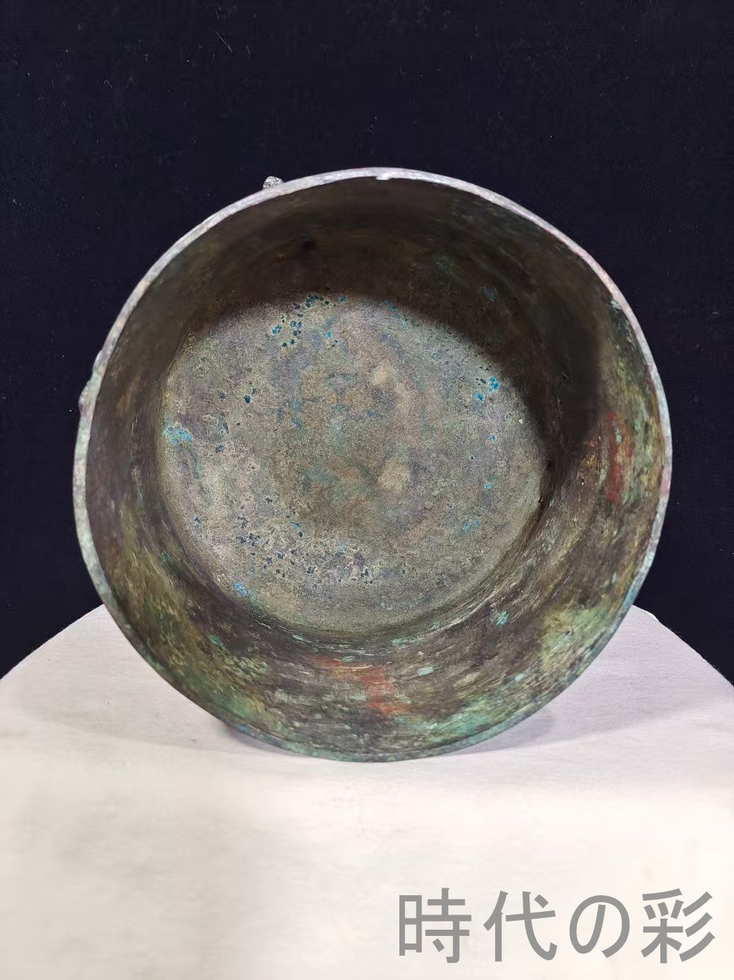 中国古美術【三鳳貯貝倉】漢代青銅銘文器皿 礼器 盛食器 古美術 骨董