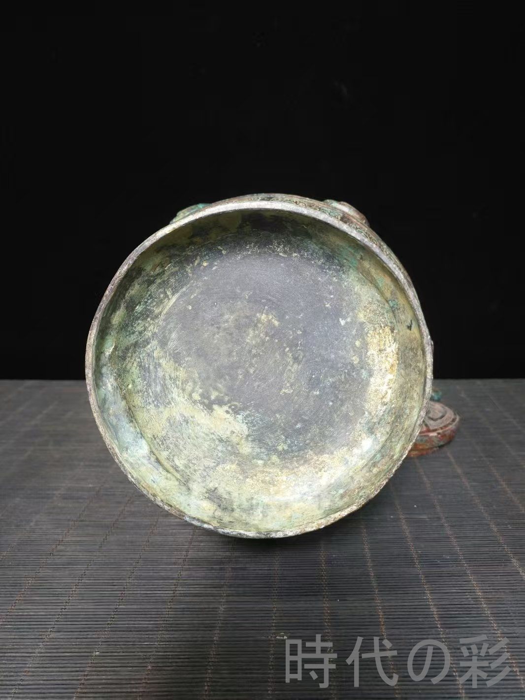 中国古美術【?龍耳提鏈壺】戦国青銅器 銘文 礼器 盛酒器 古美術 骨董