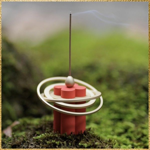 彡送料無料でお届け 彡Color レッド NANCHOW 星環香座 線香と香座ギフトセット 可愛い 瞑想 職人手作り 真鍮 香座 お香立て 沈香線香10本 精巧で美しいギフトボックス フェスティバル|誕生日|結婚|人気プレゼント 贈り物 赤 和風