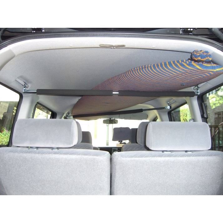 送料無料 NKC 手すり固定斜め掛けタイプ凸スライドバー2本セット 助手席上2列目右 3列目は固定金具式 延長ステー パッド 固定金具2穴予備付き