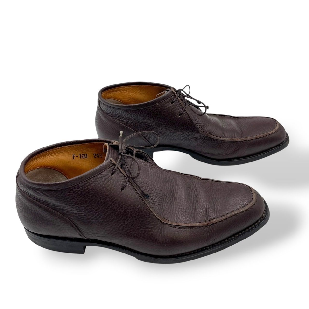  スコッチグレイン レザーシューズ チャッカブーツ ビジネス 本革 シボ 茶 ブラウン チャッカブーツ ブーツ 革靴