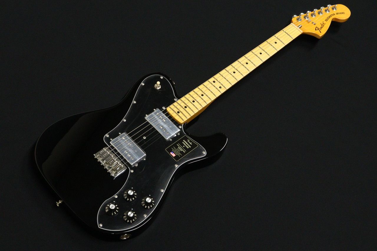 現物画像 Fender AMERICAN VINTAGE II 1975 TELECASTER DELUXE Black WWW_TRAVELLANDINDIA_COM
