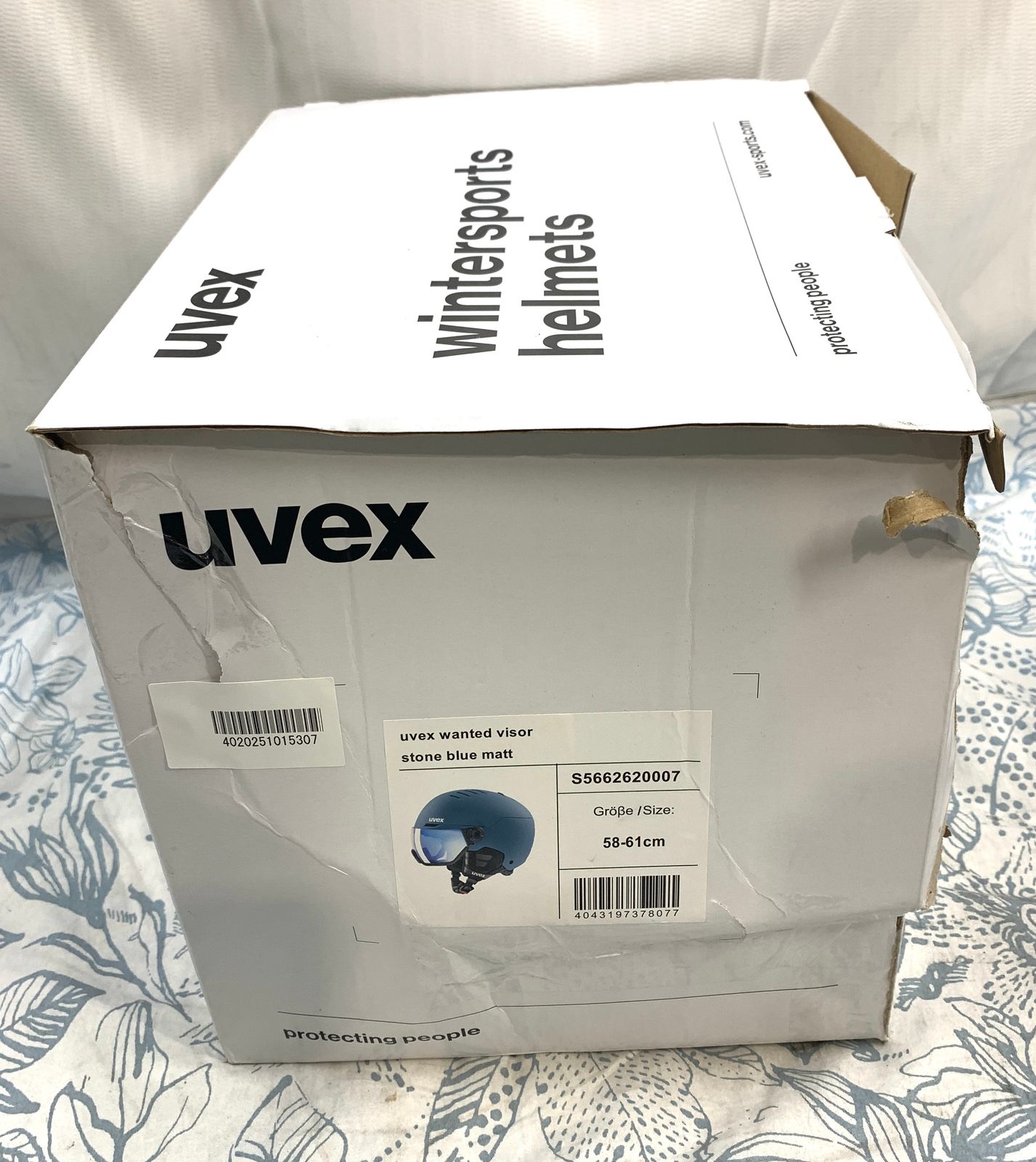  開封済 ♥品 uvex wanted visor Stone blue matt 58-61 cm ヘルメット スキー スノーボードアクセサリー