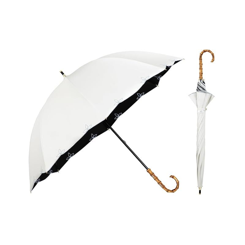 迅速発送 Wpc. 最強の日傘 UVO ウーボ 長傘 8K 刺繍スカラップ オフ 遮光率&UVカット率 |UPF50+|遮熱|晴雨兼用 親骨55cm 軽い 大きい 丈夫 通勤 通学 旅行 レディース 女性 バンブー 持ち手 おしゃれ 可愛い UVO 0