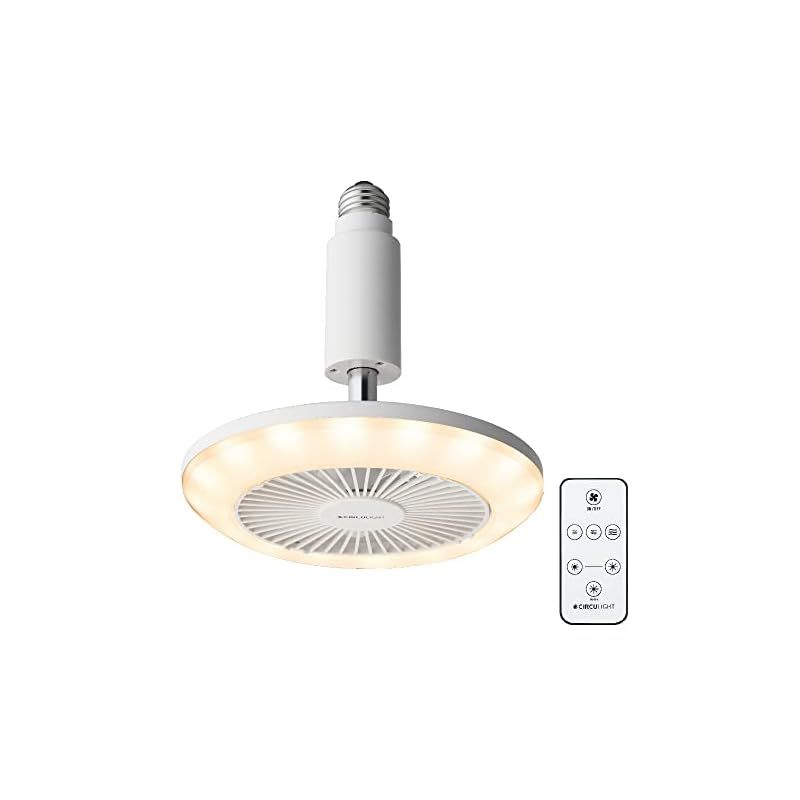迅速発送 現行モデルは風量アップ ドウシシャ サーキュライト ソケットシリーズ E26モデル 電球色 60W相当 風量3段階 リモコン付き ホワイト 0