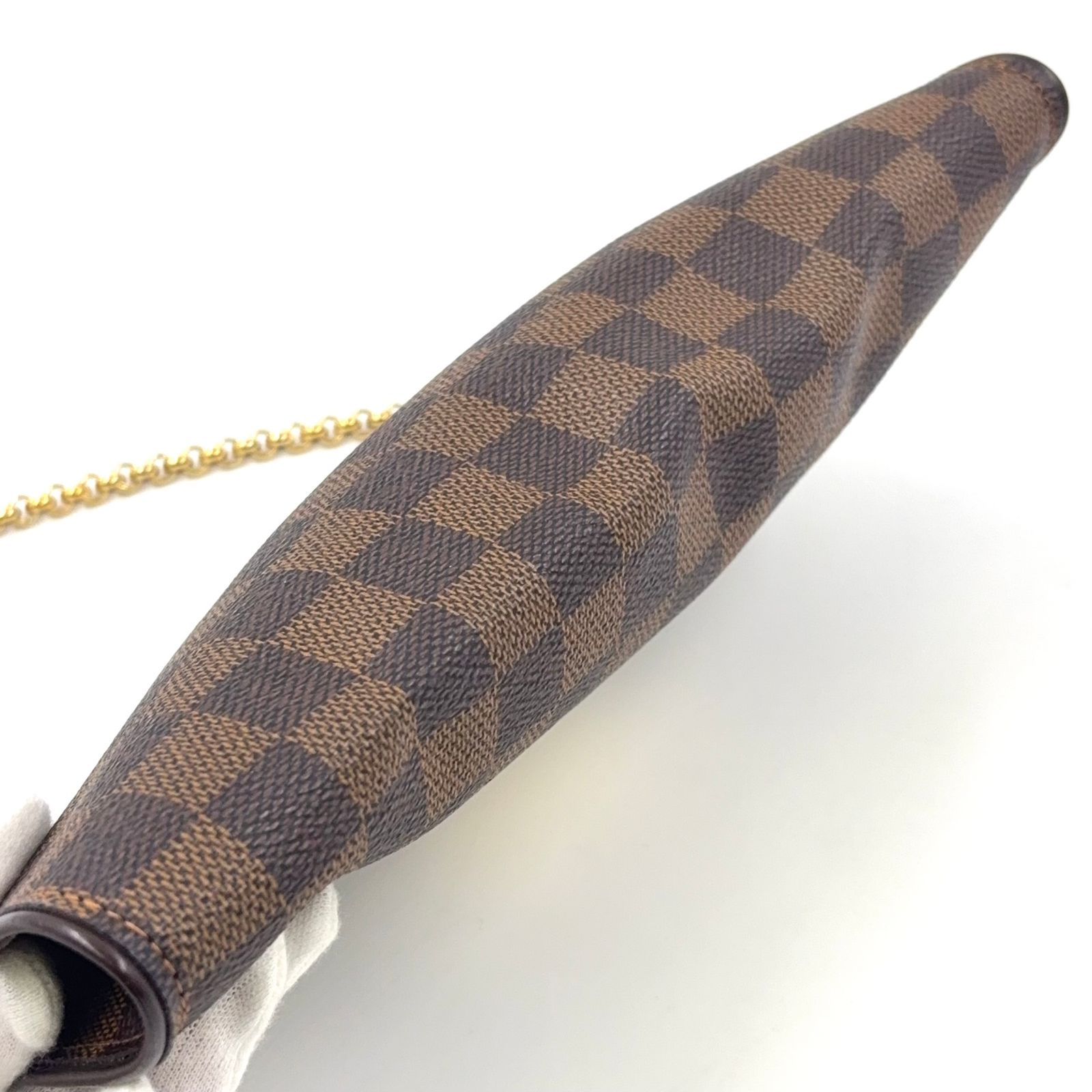 LOUIS VUITTON エヴァ ダミエエベヌ ダミエエベヌ レザー×PVC ブラウン ハンドバッグ ゴールド N55213 DECORATOM_COM_BR