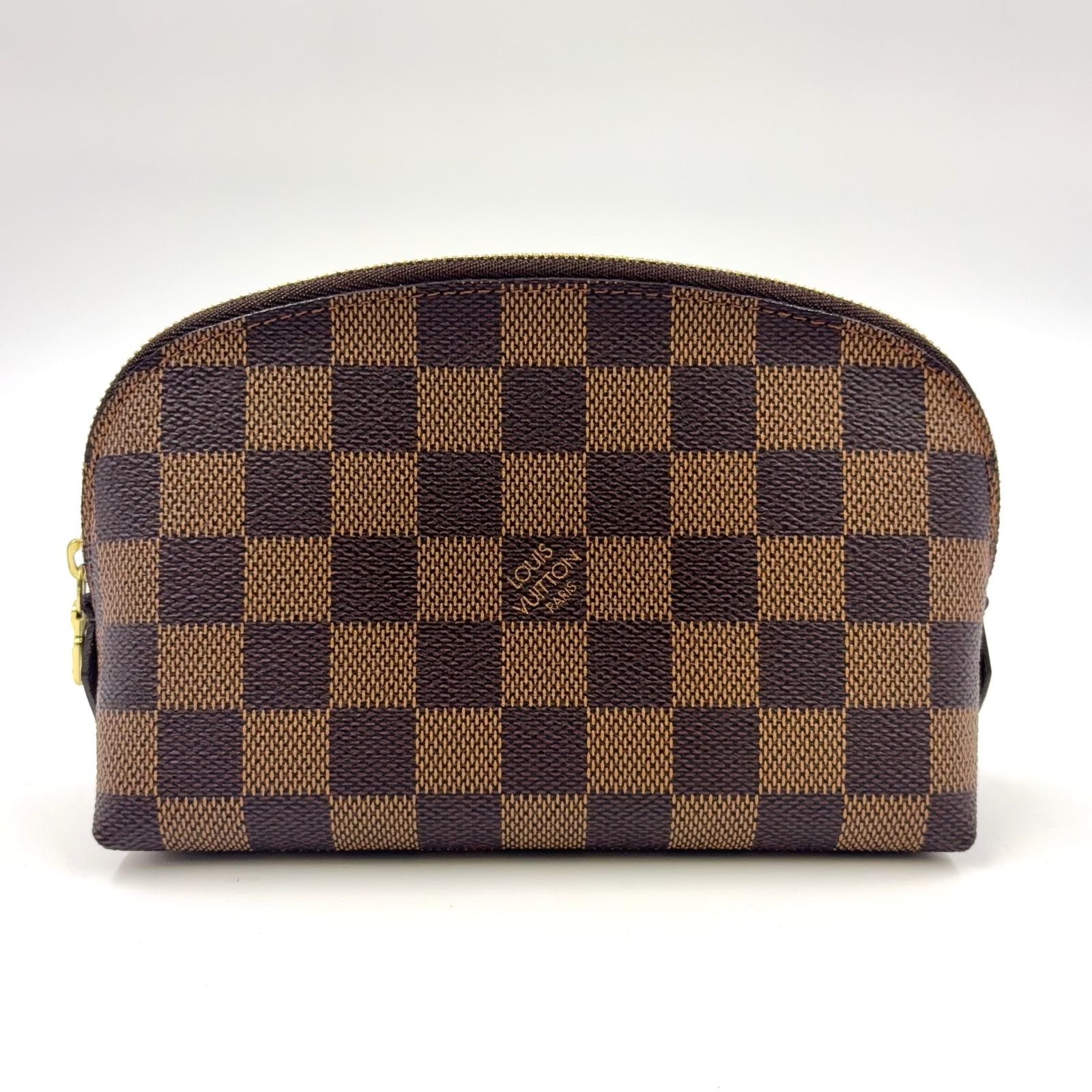 LOUIS VUITTON ポシェット コスメティック ダミエエベヌ PVC ブラウン コスメポーチ ゴールド N 47516