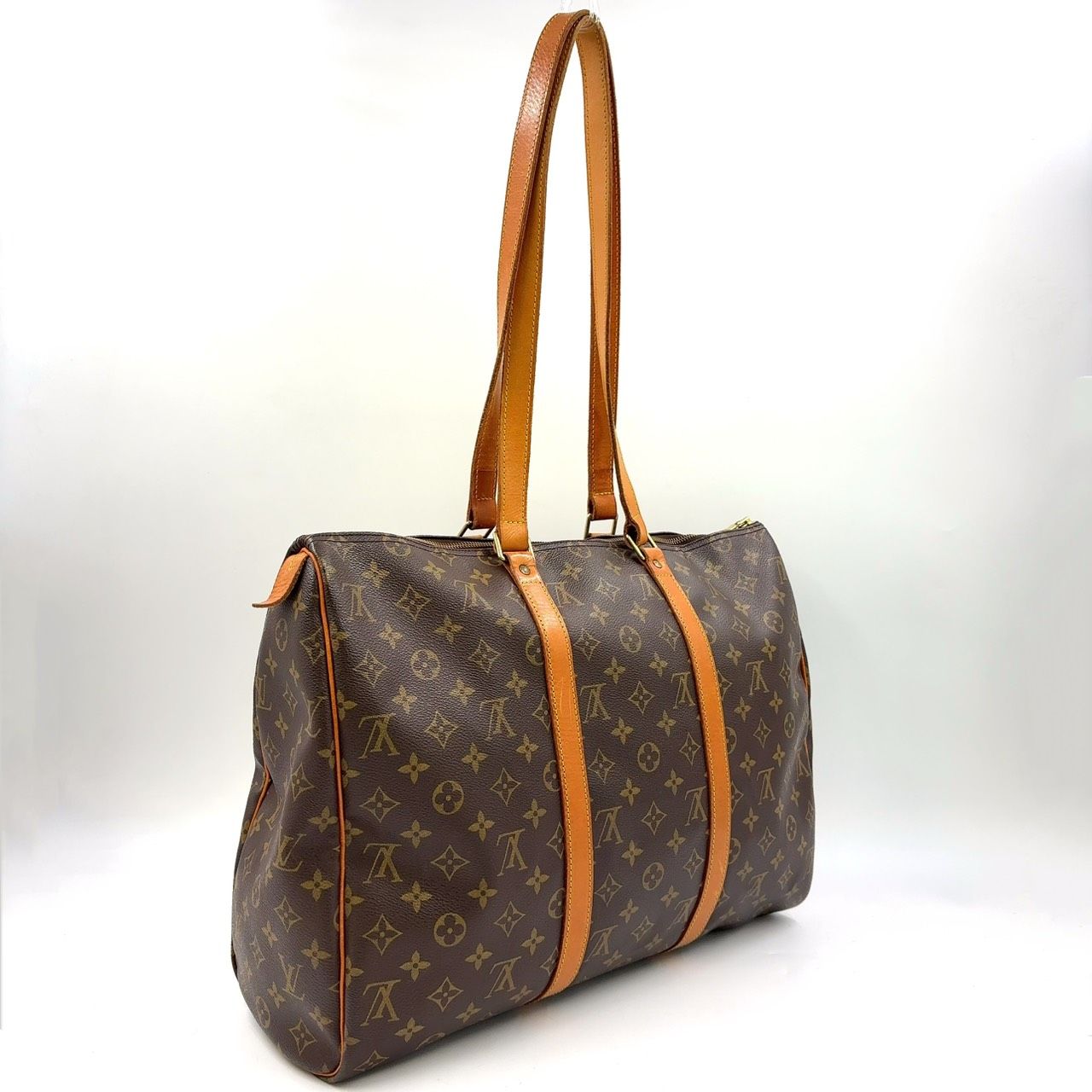 LOUIS VUITTON フラネリー45 モノグラム モノグラム レザー×PVC ブラウン ショルダーバッグ ゴールド M51115