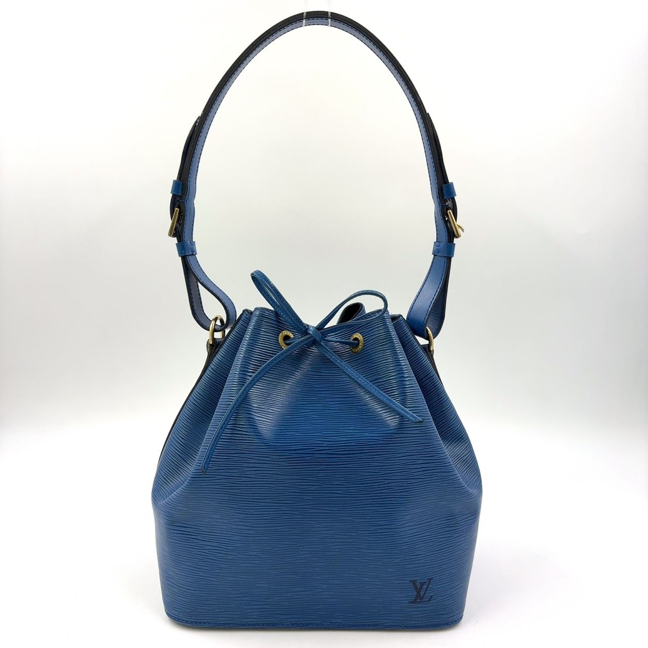 LOUIS VUITTON プチノエ エピ エピ トレドブルー レザー ブルー ショルダーバッグ ゴールド M44105