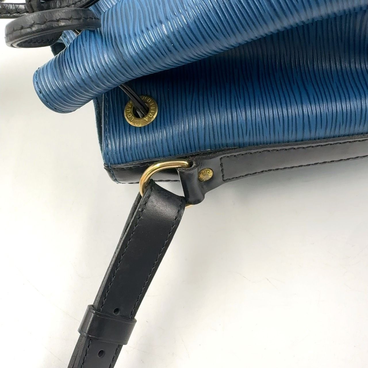 レザー ブラック×ブルー