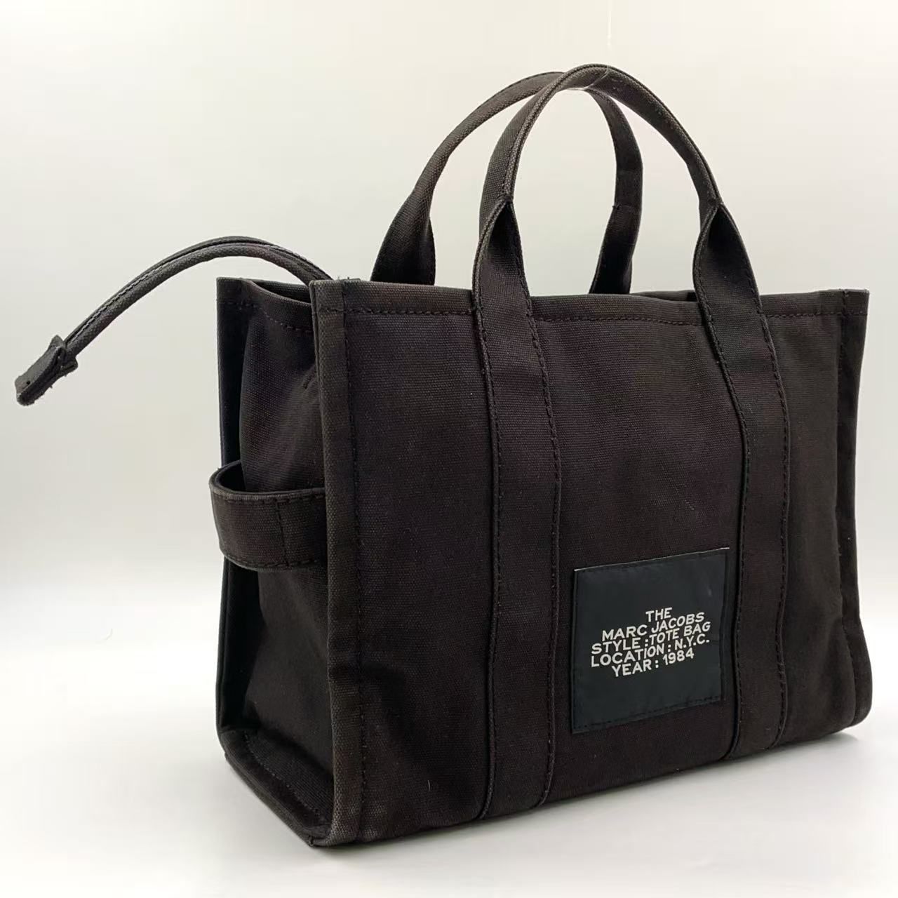 MARC JACOBS ザ キャンバス ミディアム 2WAY ショルダー キャンバス ブラック トートバッグ ブラック