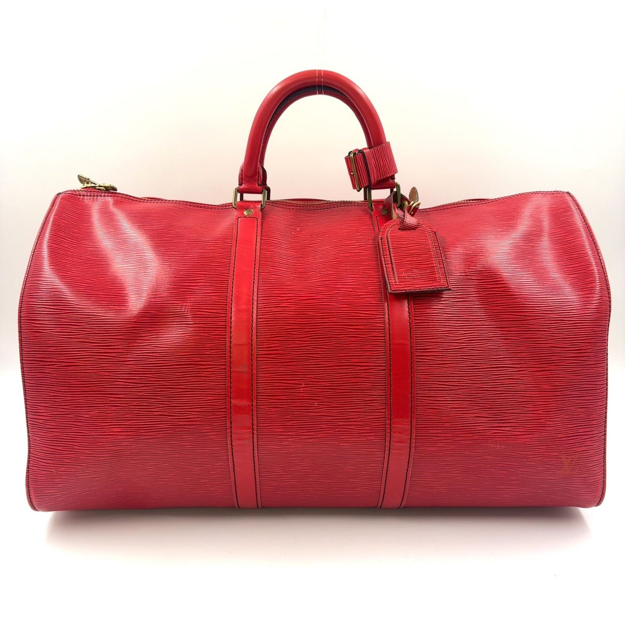 LOUIS VUITTON キーポル55 エピ エピ カスティリアンレッド レザー レッド ボストンバッグ ゴールド M42957