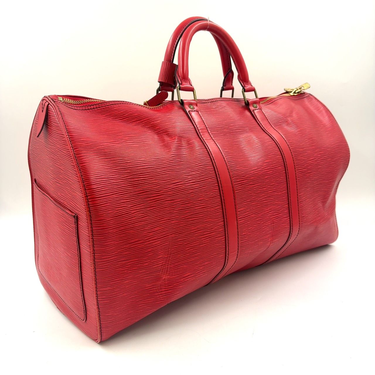 LOUIS VUITTON キーポル55 エピ エピ カスティリアンレッド レザー レッド ボストンバッグ ゴールド M42957