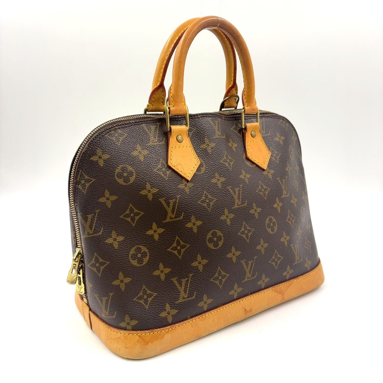 LOUIS VUITTON アルマPM モノグラム モノグラム レザー×PVC ブラウン ハンドバッグ ゴールド M51130