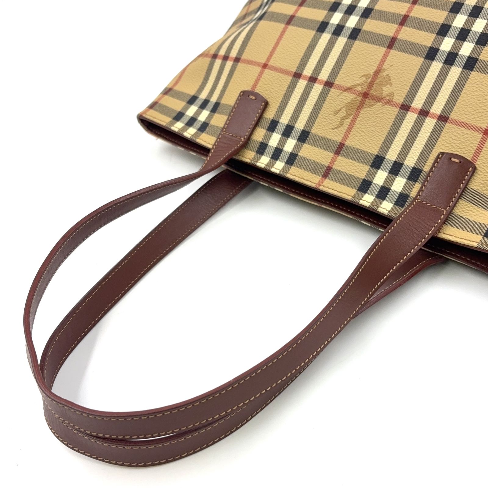 BURBERRY ノバチェック PVC ベージュ トートバッグ ゴールド DECORATOM_COM_BR
