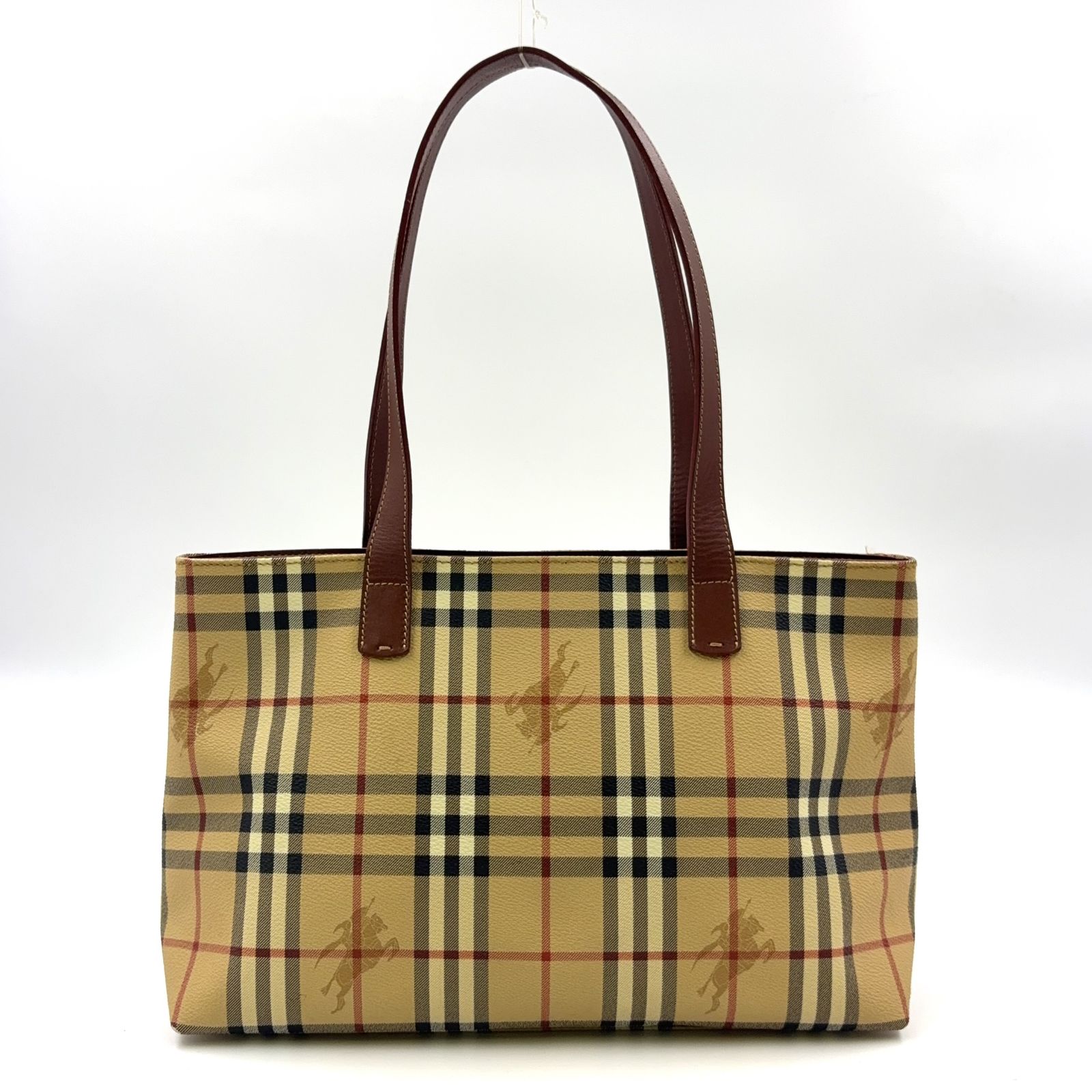 BURBERRY ノバチェック PVC ベージュ トートバッグ ゴールド