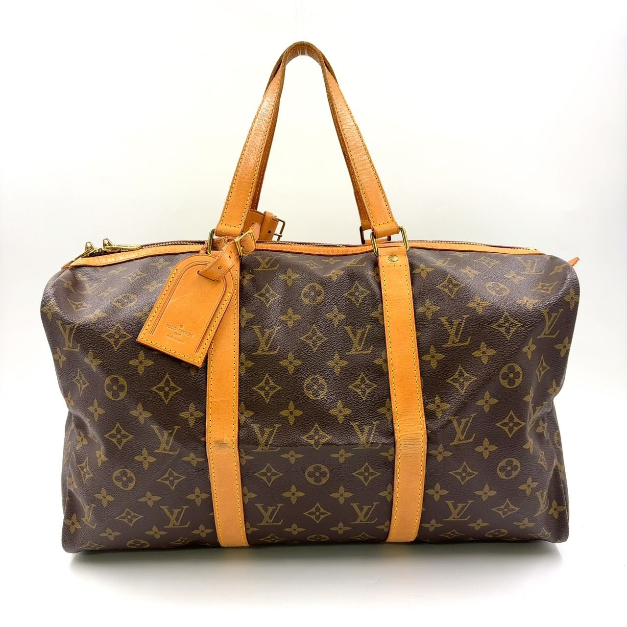 LOUIS VUITTON サックスプール45 モノグラム モノグラム レザー×PVC ブラウン ボストンバッグ ゴールド M41624