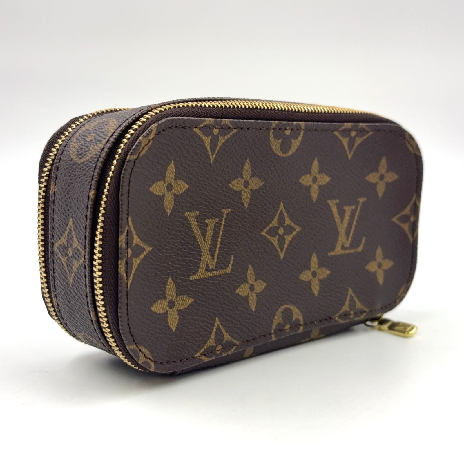 LOUIS VUITTON トゥルース ブラッシュPM モノグラム モノグラム PVC ブラウン コスメポーチ ゴールド M47510