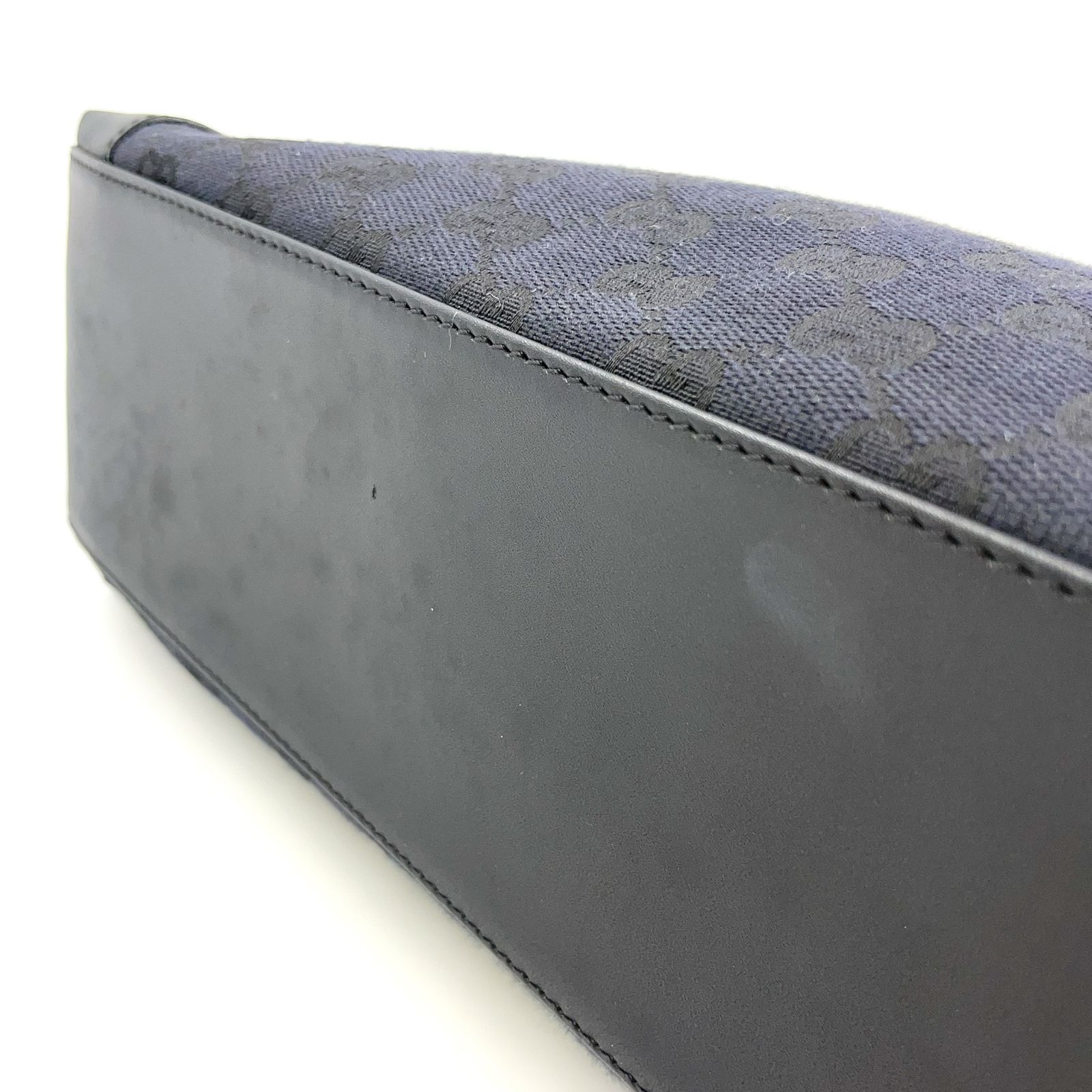 GUCCI GGキャンバス ハンド レザー×キャンバス ブラック トートバッグ シルバー 002 1119 DECORATOM_COM_BR