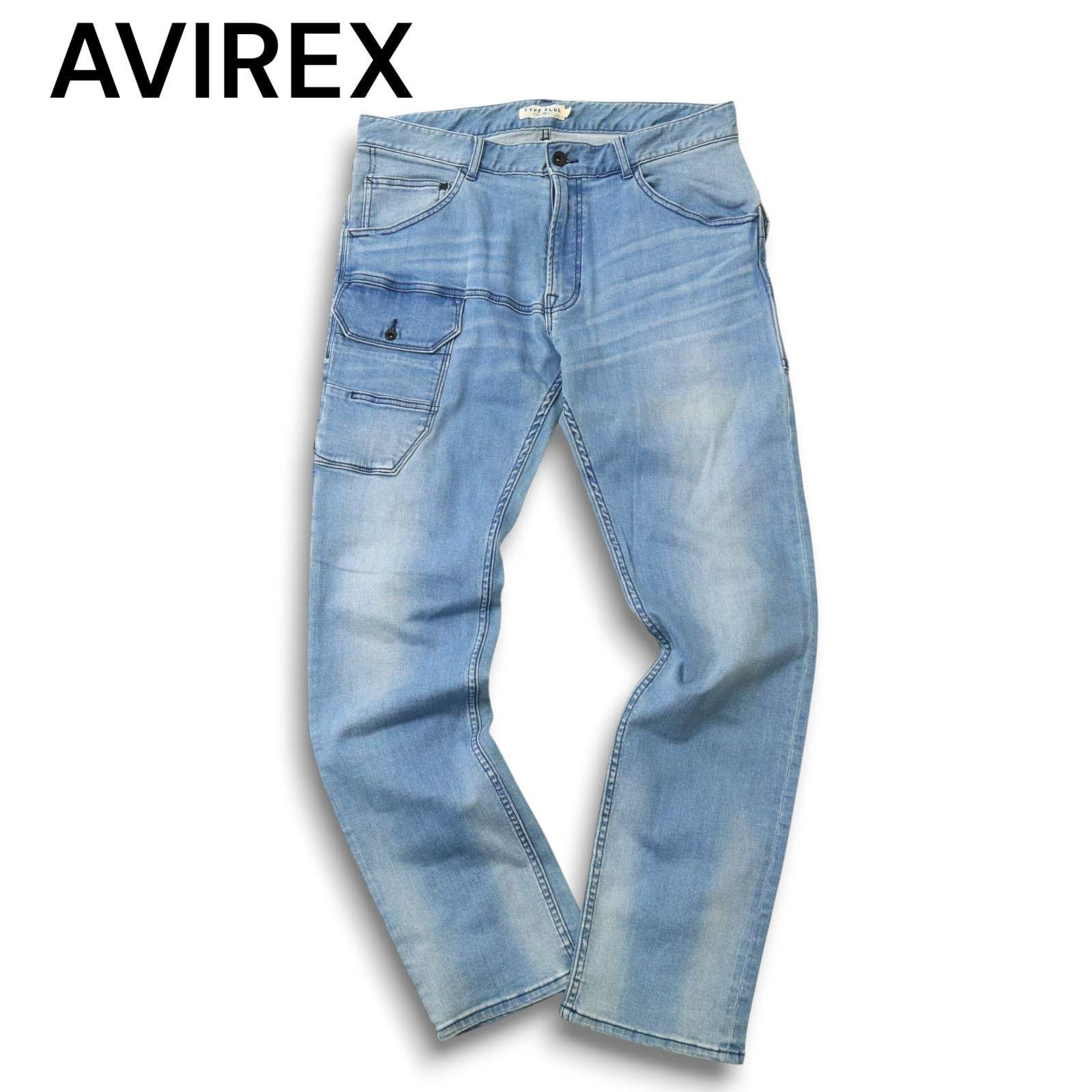 AVIREX アヴィレックス TYPE BLUE 通年 USED加工☆ ストレッチ カーゴ 