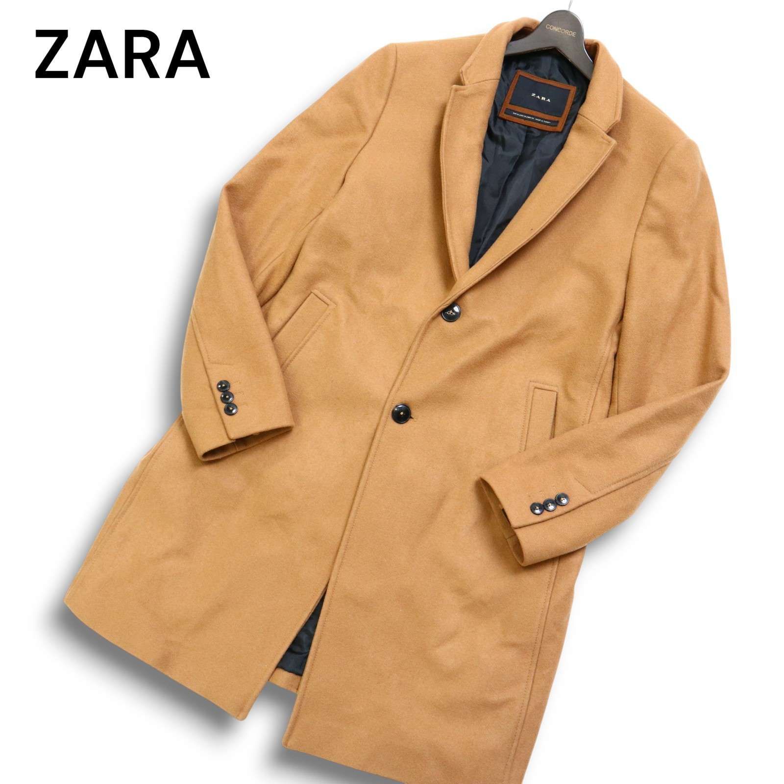 ZARA チェスターコート MANTECO ブラウン ダブル 大きいサイズ ZARA