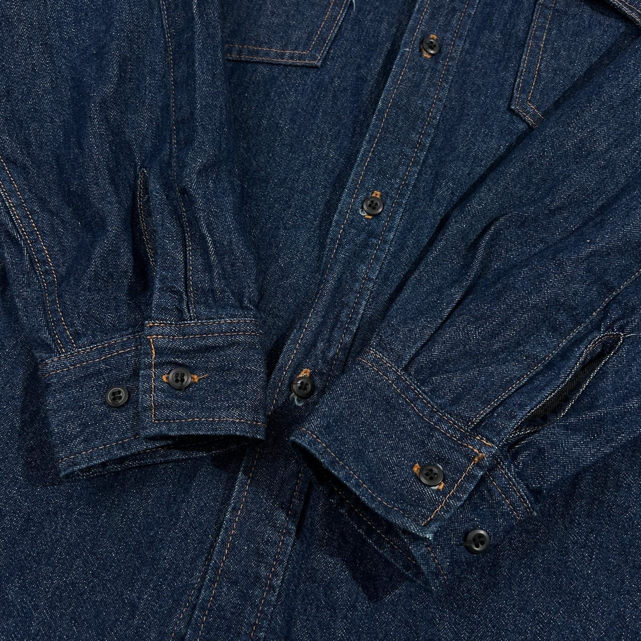 80s 90s BARTACK バータック ウエスタン風 長袖 デニム シャツ F フリーサイズ |インディゴ|ビンテージ