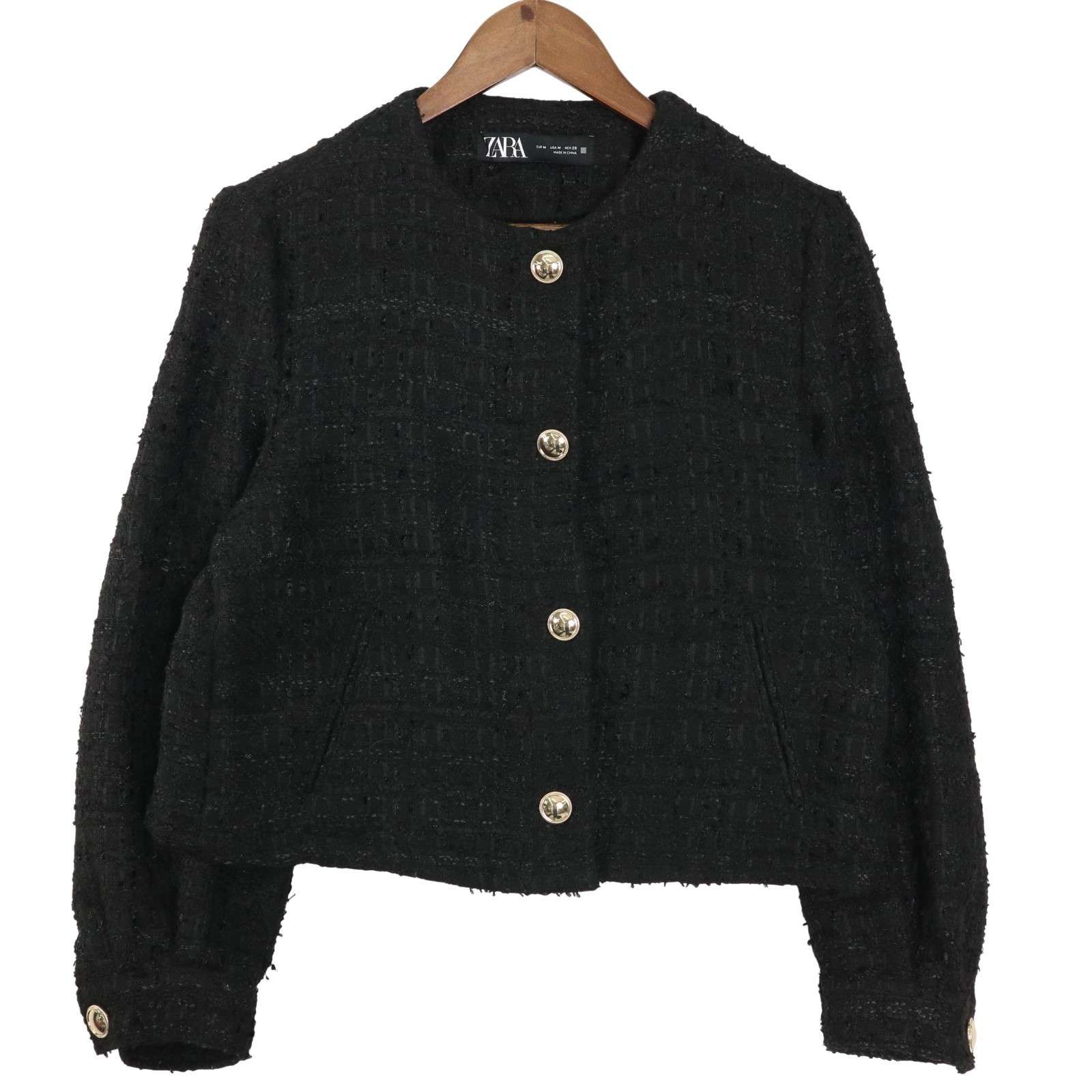 ZARA ザラ マン 通年 現行タグ☆ ツイード ショート丈 ジャケット Sz.M 