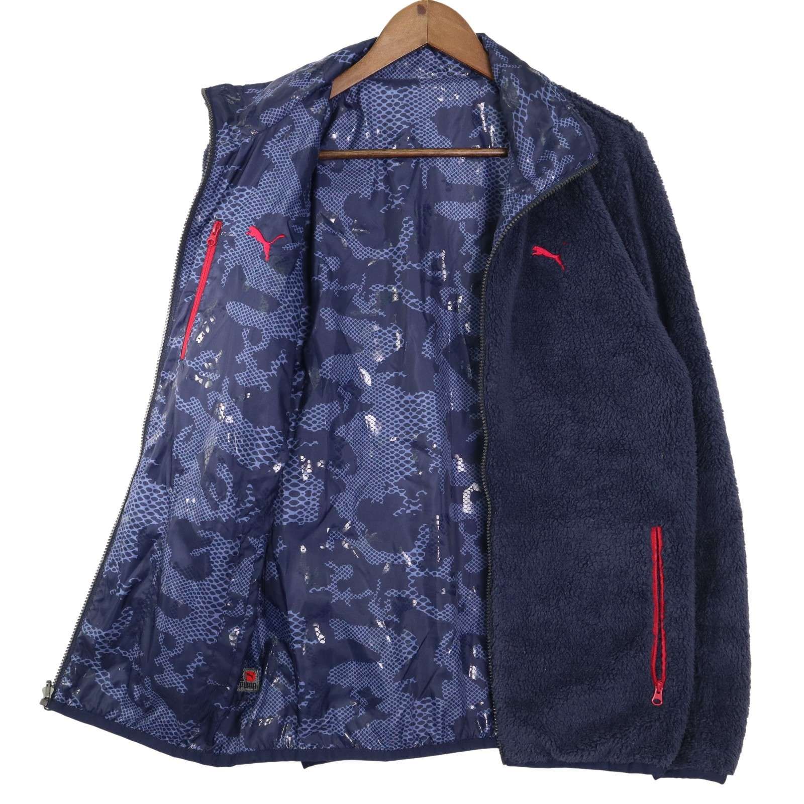 PUMA プーマ 秋冬 リバーシブル☆ フリース 迷彩 カモフラ 総柄