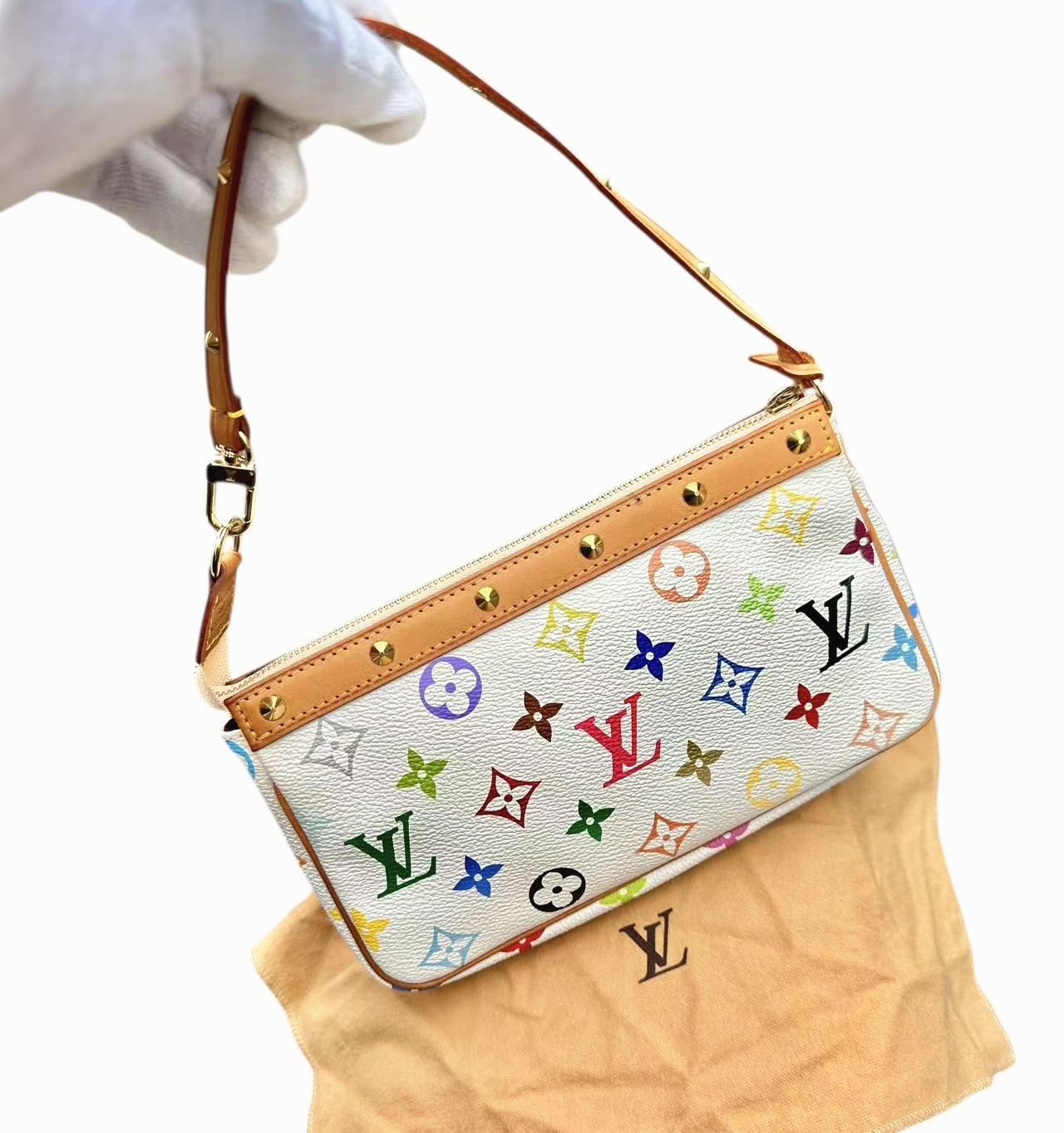 超美品◇本物◇LOUIS VUITTON ルイヴィトンモノグラムマルチカラー白
