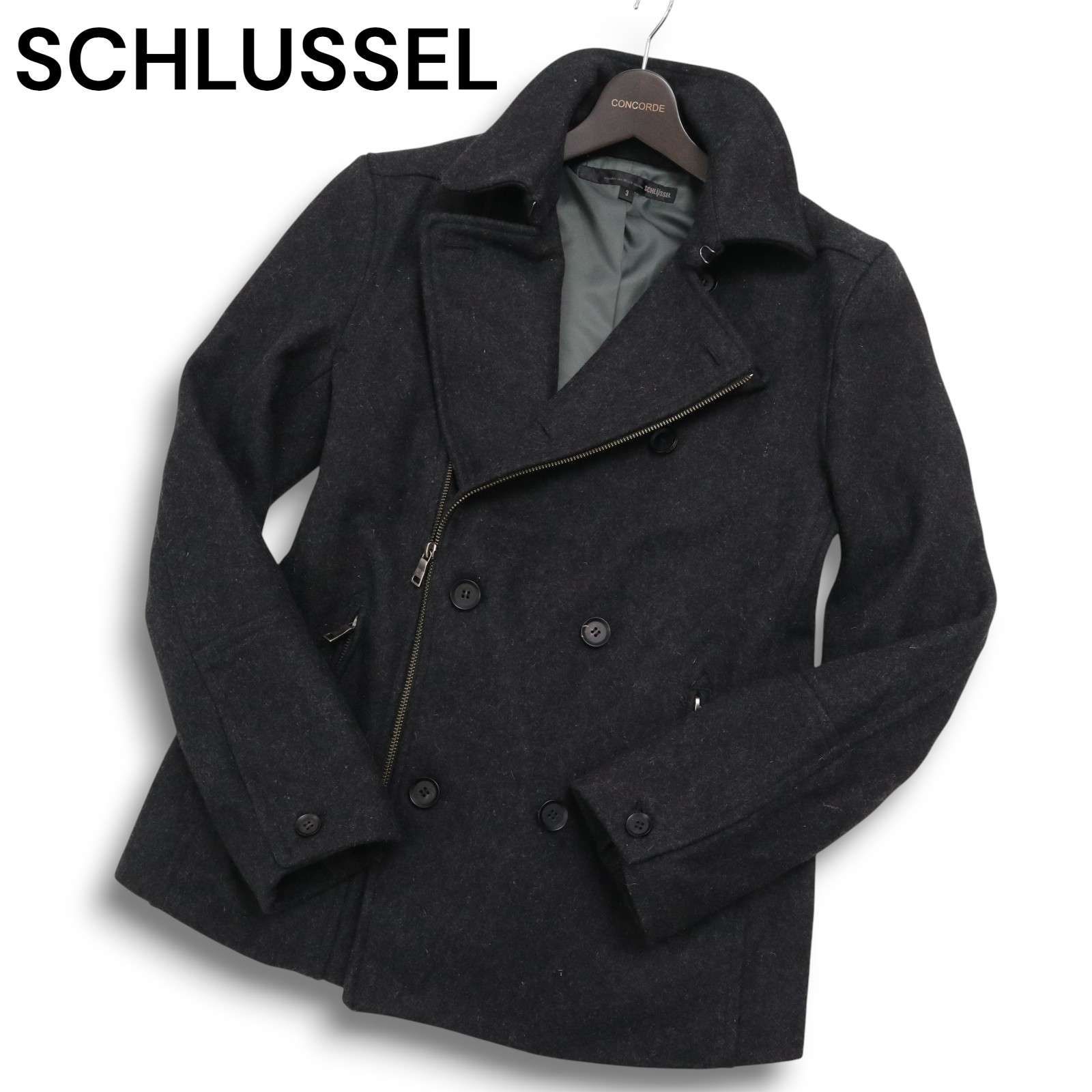 SCHLUSSEL シュリセル 秋冬 ウール☆ ジップデザイン ピーコート P 