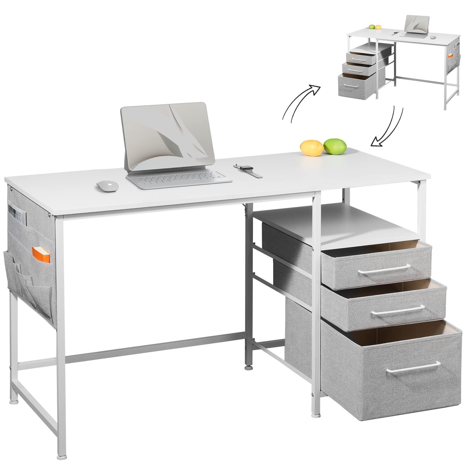 左右入替可 テレワークデスク