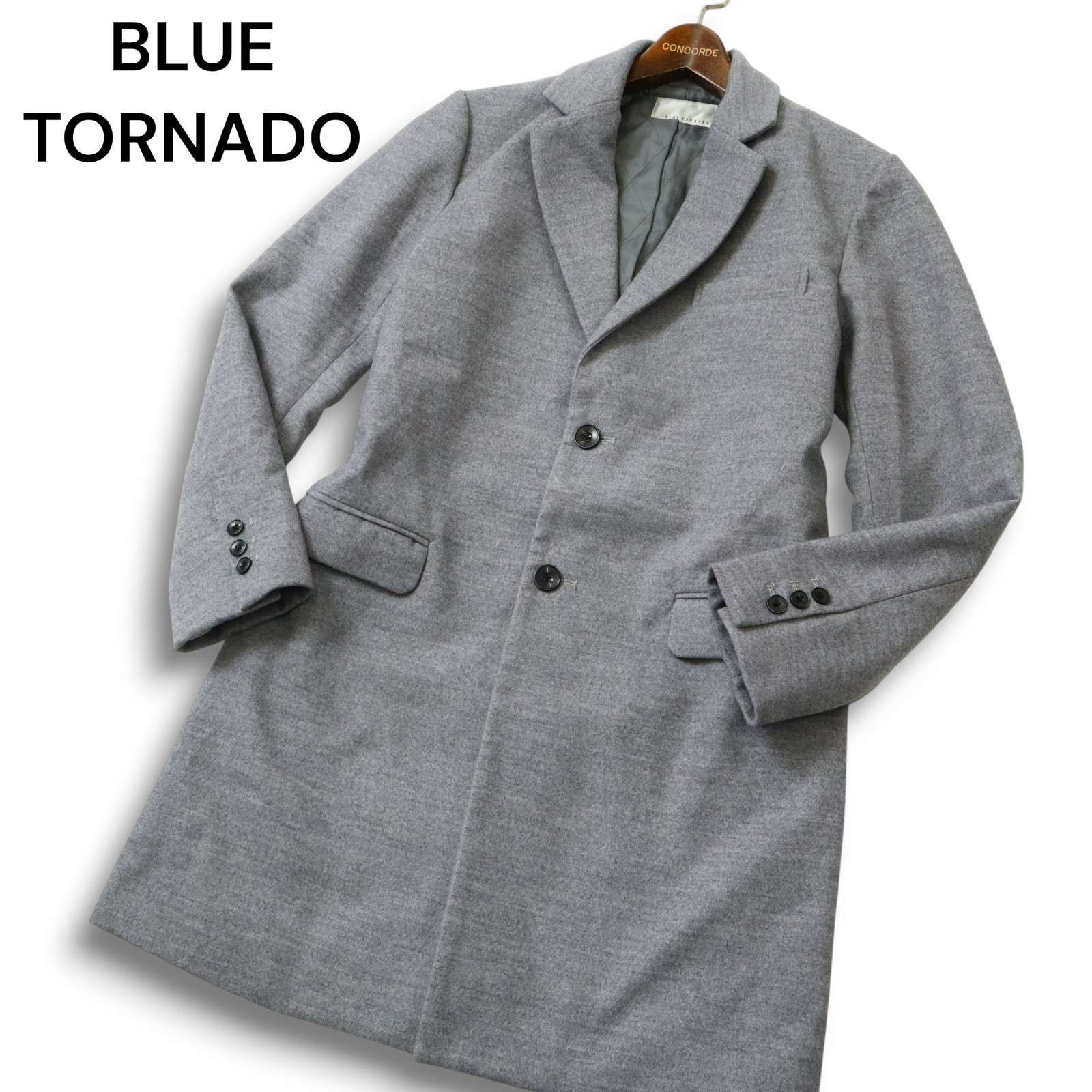 BLUE TORNADO トルネードマート 秋冬 中綿 スリム チェスター コート Sz.M メンズ 灰 グレー