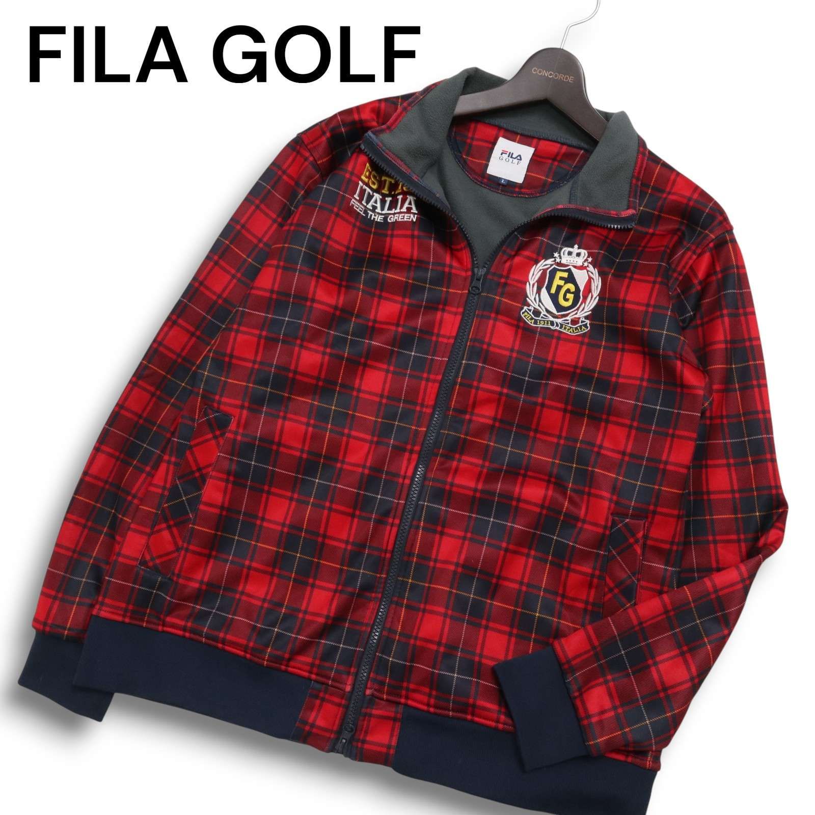 FILA GOLF フィラ ゴルフ 秋冬 裏フリース☆ ロゴ刺繍 チェック