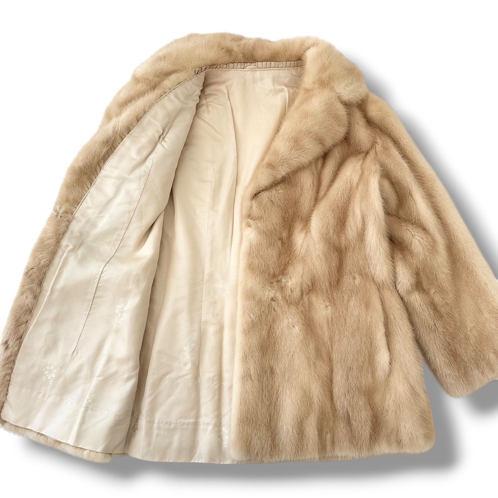 ✨美品✨ムーンクレセント 毛皮コート パステルミンク リアルファー 15号 ✨美品✨ムーンクレセント 毛皮コート パステルミンク リアルファー 15