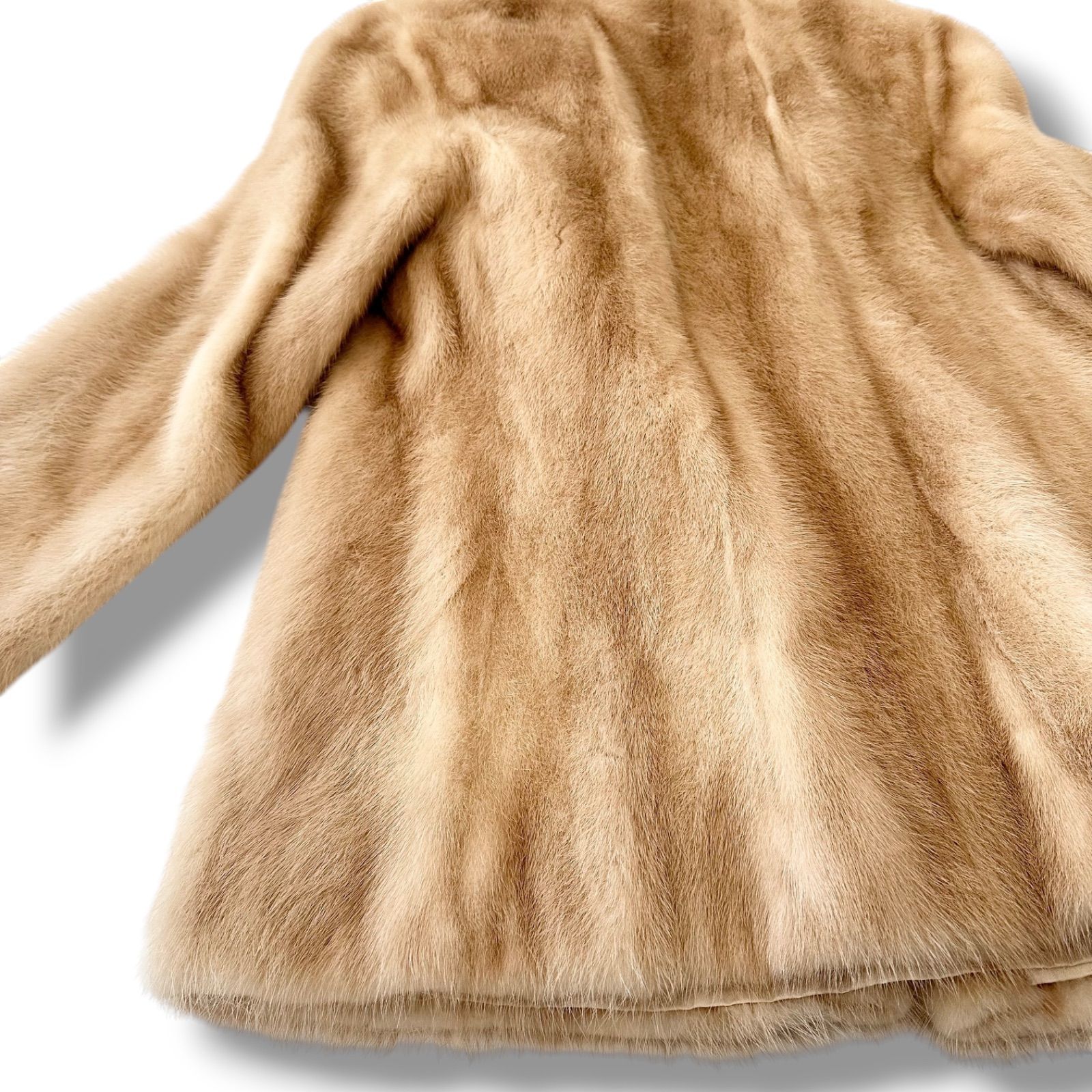 美品】パロミノ パステル パール ミンク ファー コート ベージュ