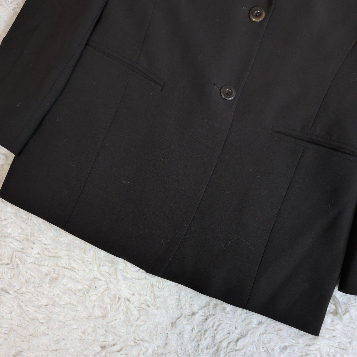  ライクラ生地 MaxMara マックスマーラ パンツスーツセットアップ 大きいサイズ42 ストレッチ LYCRA デュポン社製 シングル 2ボタン ブラウン ビジネス フォーマル パンツスーツ上下 ビジネススーツ